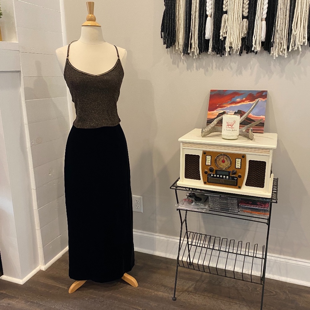 Vintage Velvet Midi Skirt